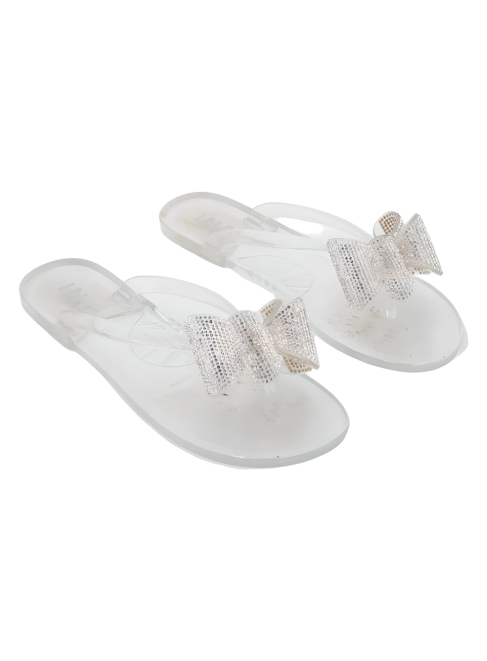 I.N.C. International Concepts Madena Bow Jelly Sandals Rhinestone Clear Size 7M - Picture 4 of 6